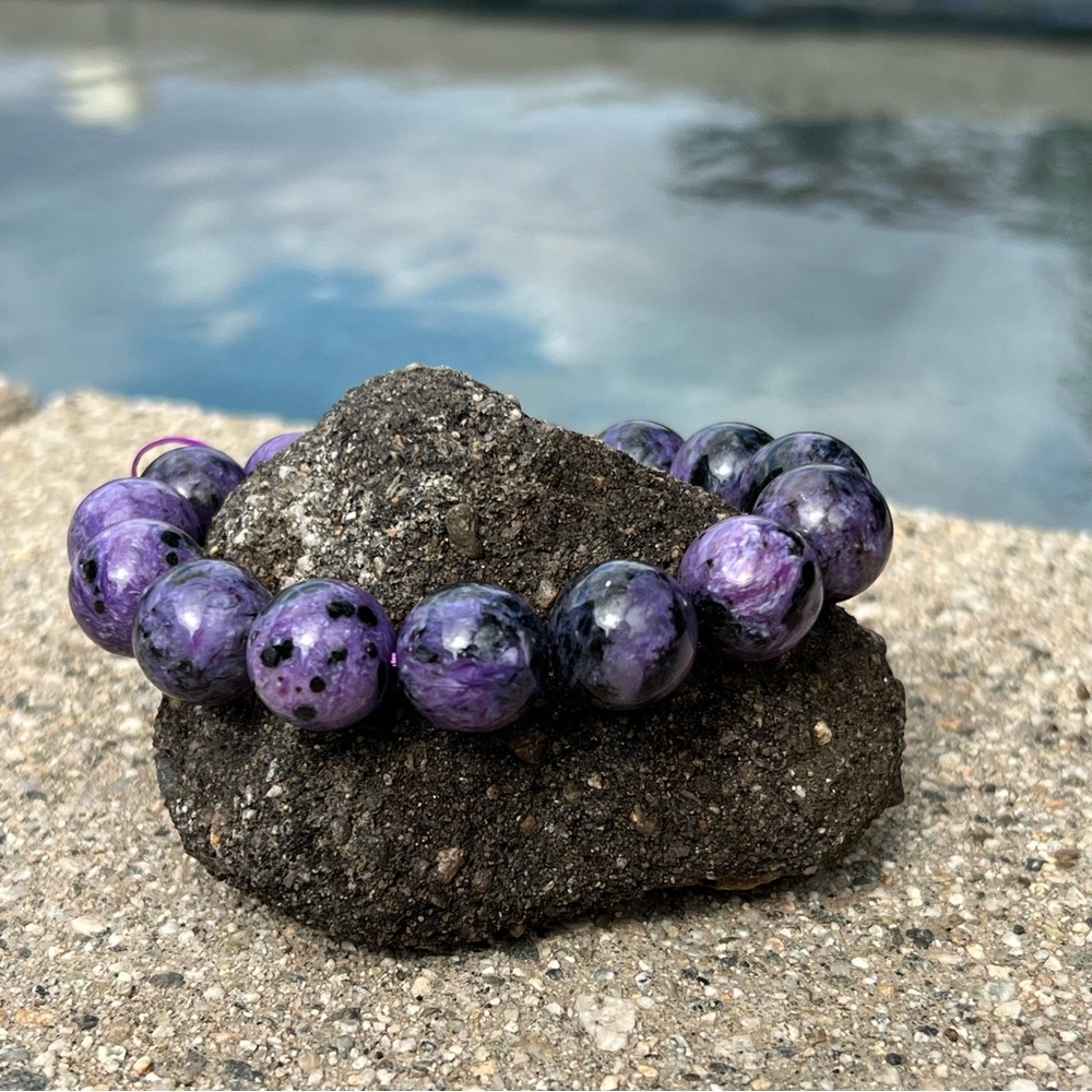 Mystical Charoite Beaded Stretch Bracelet
